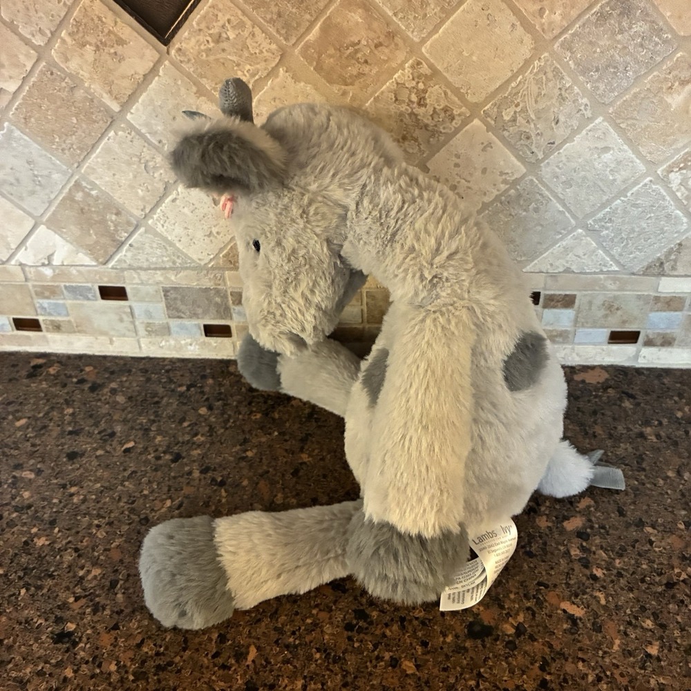 Lambs and Ivy Skylar Giraffe Plush Gray Pink Flowers Stuffed Animal Baby Nursey - Picture 5 of 15